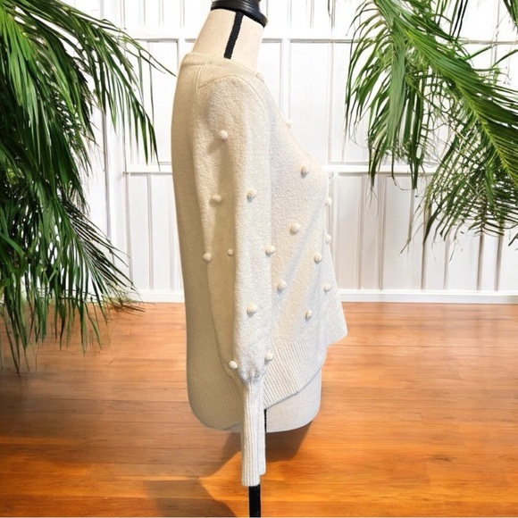 MADEWELL Bobble Dashwood V-Neck Sweater in Coziest Yarn - XS - Vanilla Girl Core - Picture 10 of 17